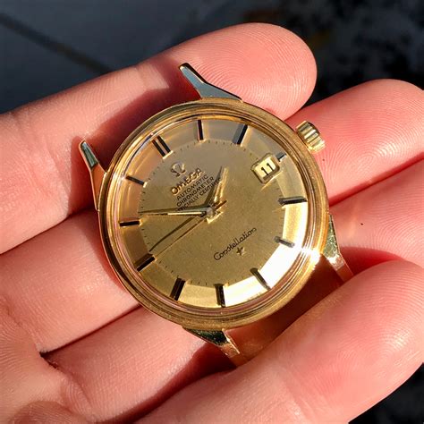 omega constellation 18k gold watch|Omega Constellation gold vintage.